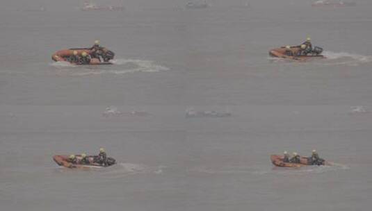 水上消防舟艇训练高清在线视频素材下载