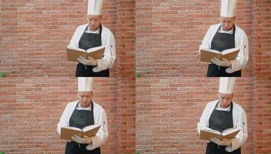 厨师厨师拿着食谱书想做什么高清在线视频素材下载