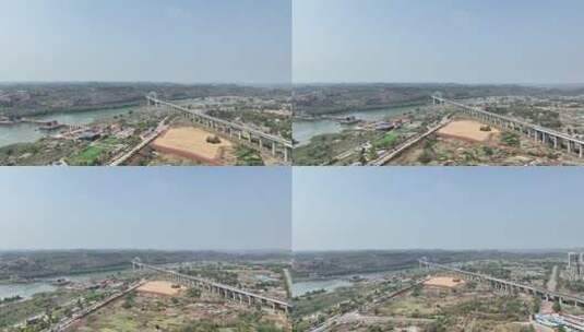 资阳市航拍雁江区工业开发区新区城市建设高清在线视频素材下载