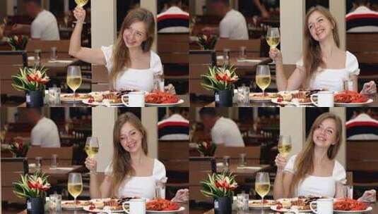 女子享用午餐高清在线视频素材下载