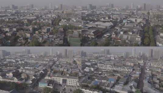 河南安阳城市航拍高空上帝视角住宅区老城高清在线视频素材下载