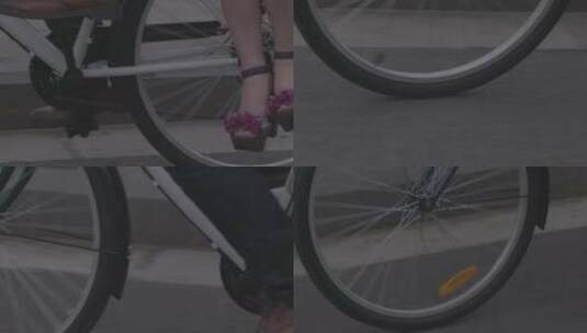M1 成都 婚纱 自行车车轮转动高清在线视频素材下载