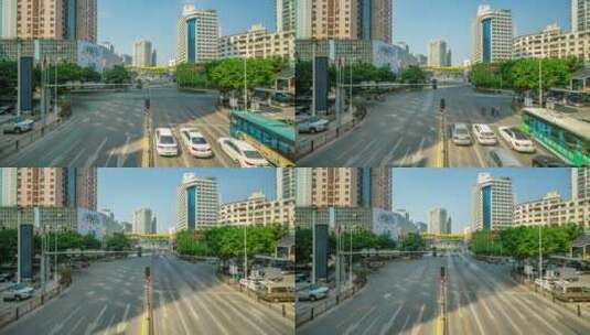 【4K超清】惠州世贸人行天桥车流高清在线视频素材下载