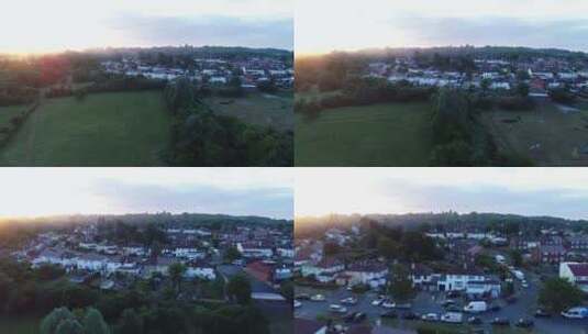 日出时的空中小镇HD高清在线视频素材下载