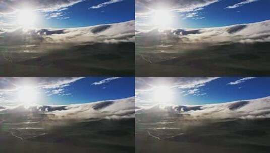 昆仑山玉珠峰云海航拍高清在线视频素材下载