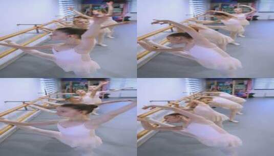 芭蕾舞小女孩在练习动作高清在线视频素材下载