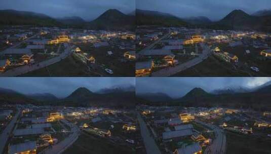 【正版4K素材】航拍新疆禾木夜景2高清在线视频素材下载