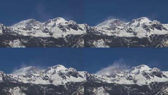白雪覆盖的山峰高清在线视频素材下载