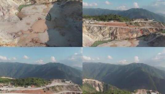 浙江温州泰顺县矿山矿场矿坑航拍高清在线视频素材下载
