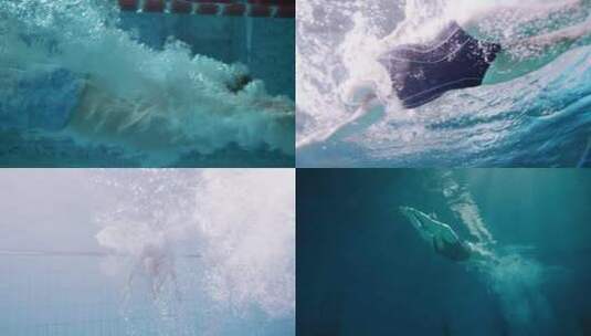 【合集】泳池游泳比赛高清在线视频素材下载