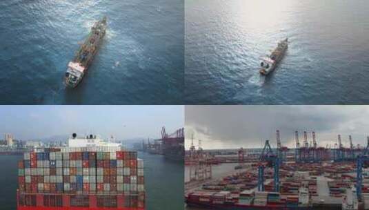 轮船集装箱码头4K视频高清在线视频素材下载