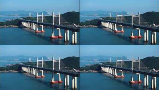 平潭海峡公铁两用大桥高清在线视频素材下载