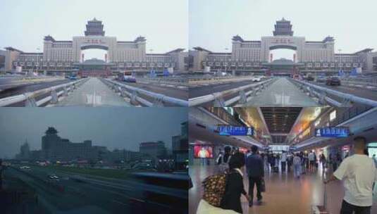 北京西客站交通枢纽候车室春运假期节日4K高清在线视频素材下载