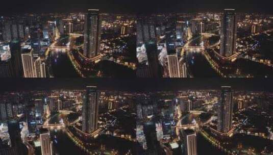 4K天津海河夜景 天津地标 天津夜景高清在线视频素材下载