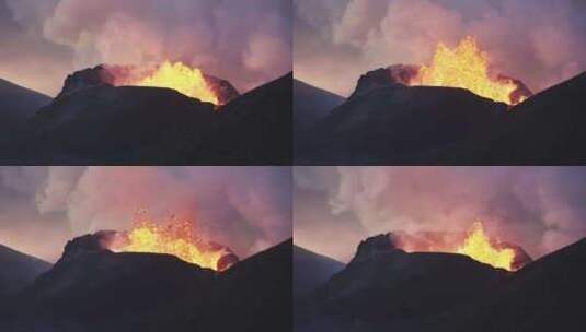 火山，熔岩流，火山，喷发高清在线视频素材下载