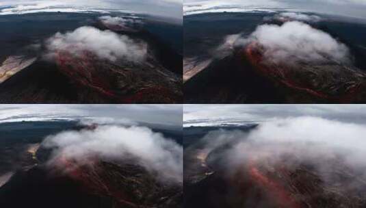 火山上空的白云高清在线视频素材下载