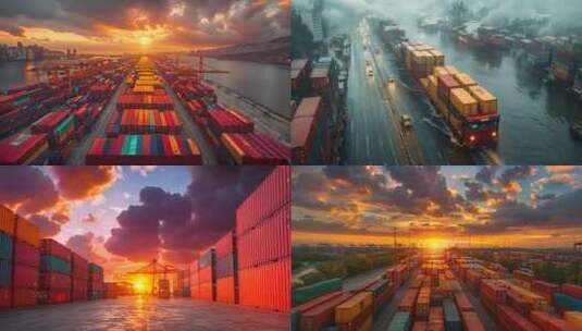 港口集装箱码头ai素材原创航拍工业素材招高清在线视频素材下载