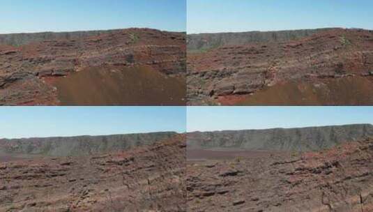 火山，火山口，留尼汪岛，无人机高清在线视频素材下载