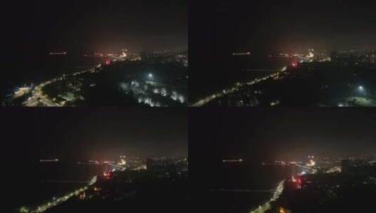 烟台海边夜景高清在线视频素材下载