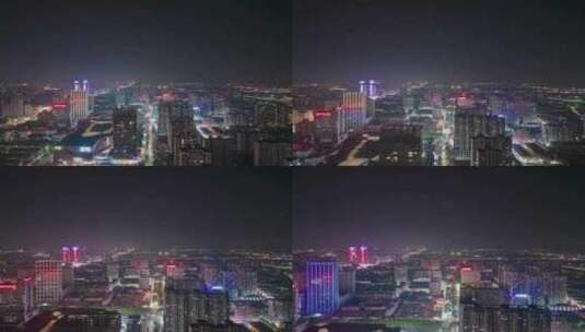 航拍宿州夜景延时高清在线视频素材下载