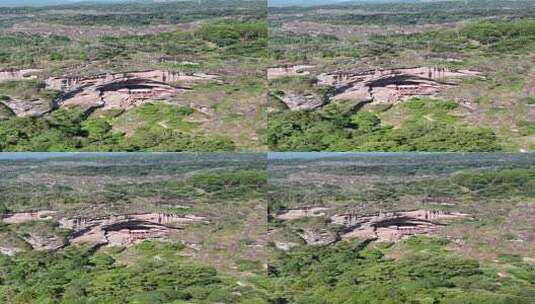 竖屏航拍福建泰宁大金湖丹霞地貌甘露寺高清在线视频素材下载