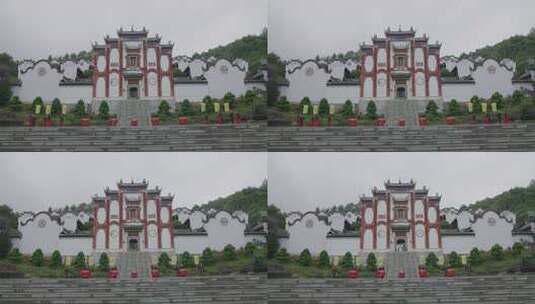 湖北宜昌屈原祠正面地拍高清在线视频素材下载