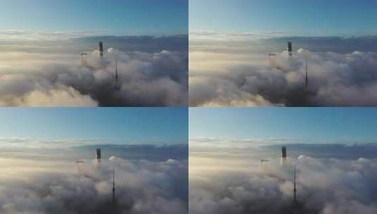 上海陆家嘴高楼云海景观高清在线视频素材下载