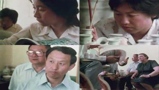 80年代初中国瓷器 外商订货高清在线视频素材下载