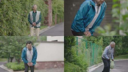 老人尿频的尴尬瞬间老年男性健康问题高清在线视频素材下载