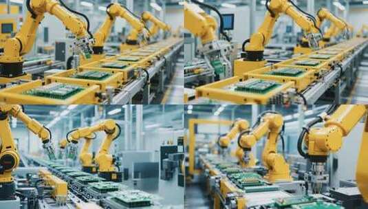 工厂机器人自动化生产线高清在线视频素材下载