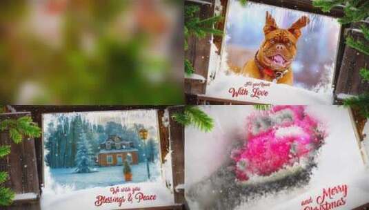 圣诞节卡通照片展示AE模板高清AE视频素材下载