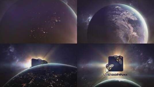 震撼科幻感地球太阳标志logo展示片场AE模板高清AE视频素材下载