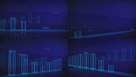 3款数字平台B（ae模板）三维空间统计图高清AE视频素材下载