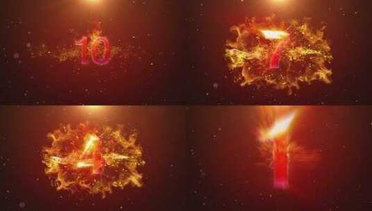 火焰倒计时 震撼倒计时 10秒倒计时高清AE视频素材下载