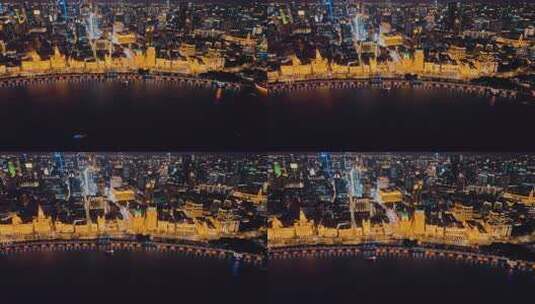 上海外滩夜景航拍高清在线视频素材下载