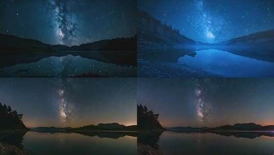 各种唯美星空夜景空镜银河系星座 斗转星移高清在线视频素材下载