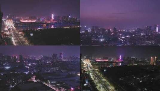 原创城市夜景-车流实拍镜头高清在线视频素材下载