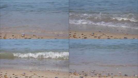 海水冲击着海岸上的石头高清在线视频素材下载