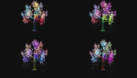 粒子生长树 发光树高清在线视频素材下载