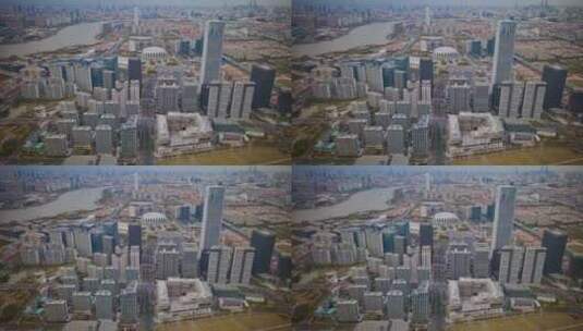 上海前滩CBD全景4K延时航拍高清在线视频素材下载