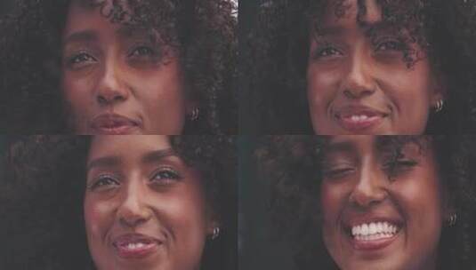 微笑的黑人女人高清在线视频素材下载