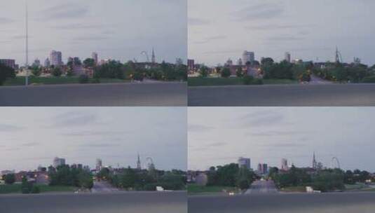 城市道路两边快速移动的风景高清在线视频素材下载
