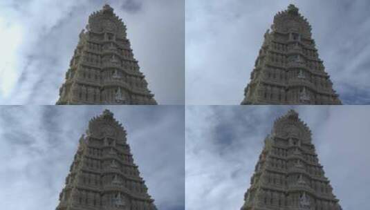 古庙塔上的云层延时高清在线视频素材下载