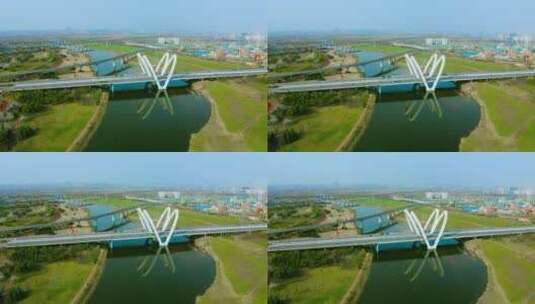 西安沣东镐京桥高清在线视频素材下载