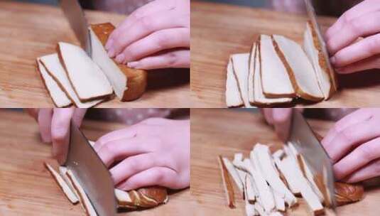 菜刀切豆制品香干高清在线视频素材下载