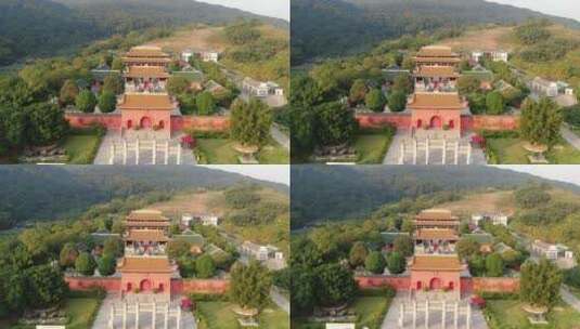 广西南宁青秀山孔庙航拍高清在线视频素材下载