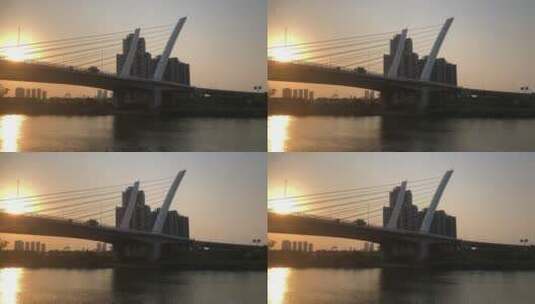 东莞东江的黄昏日落高清在线视频素材下载