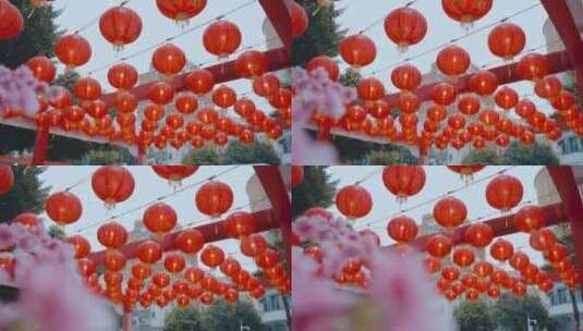 中国红灯笼排排挂120帧高清在线视频素材下载