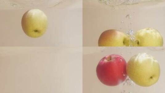 苹果掉入水中高清在线视频素材下载