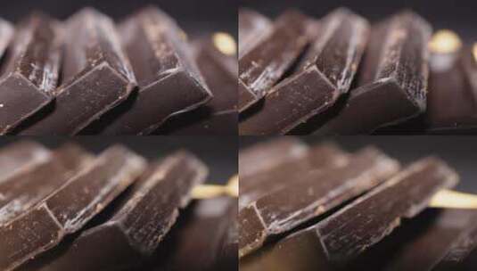 低卡零食黑巧巧克力高清在线视频素材下载